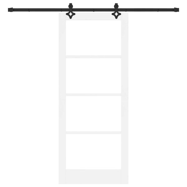 vidaXL Συρόμενη Πόρτα Λευκό 86 x 211 cm Ξύλο και μέταλλο