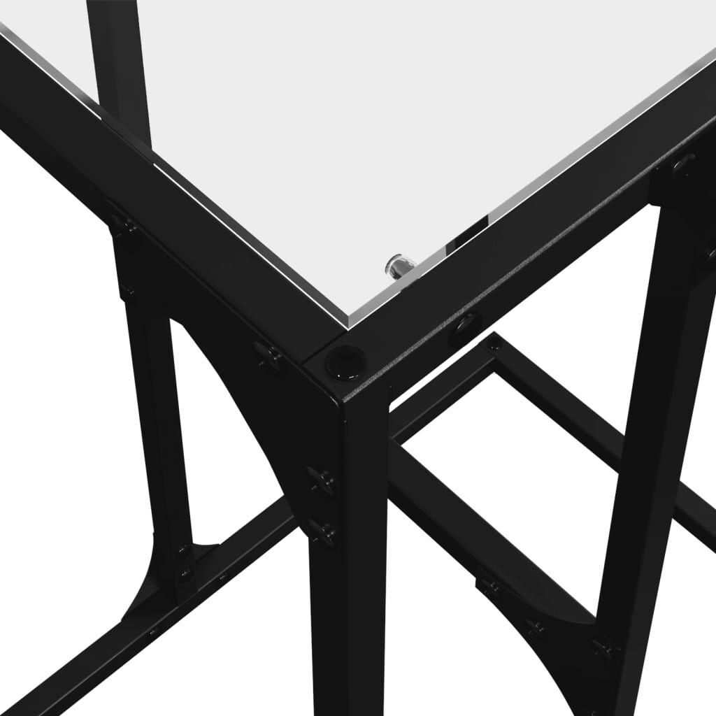 vidaXL Τραπεζάκι Σαλονιού Διαφανές Γυαλί 40x30x61,5 εκ Ατσάλι