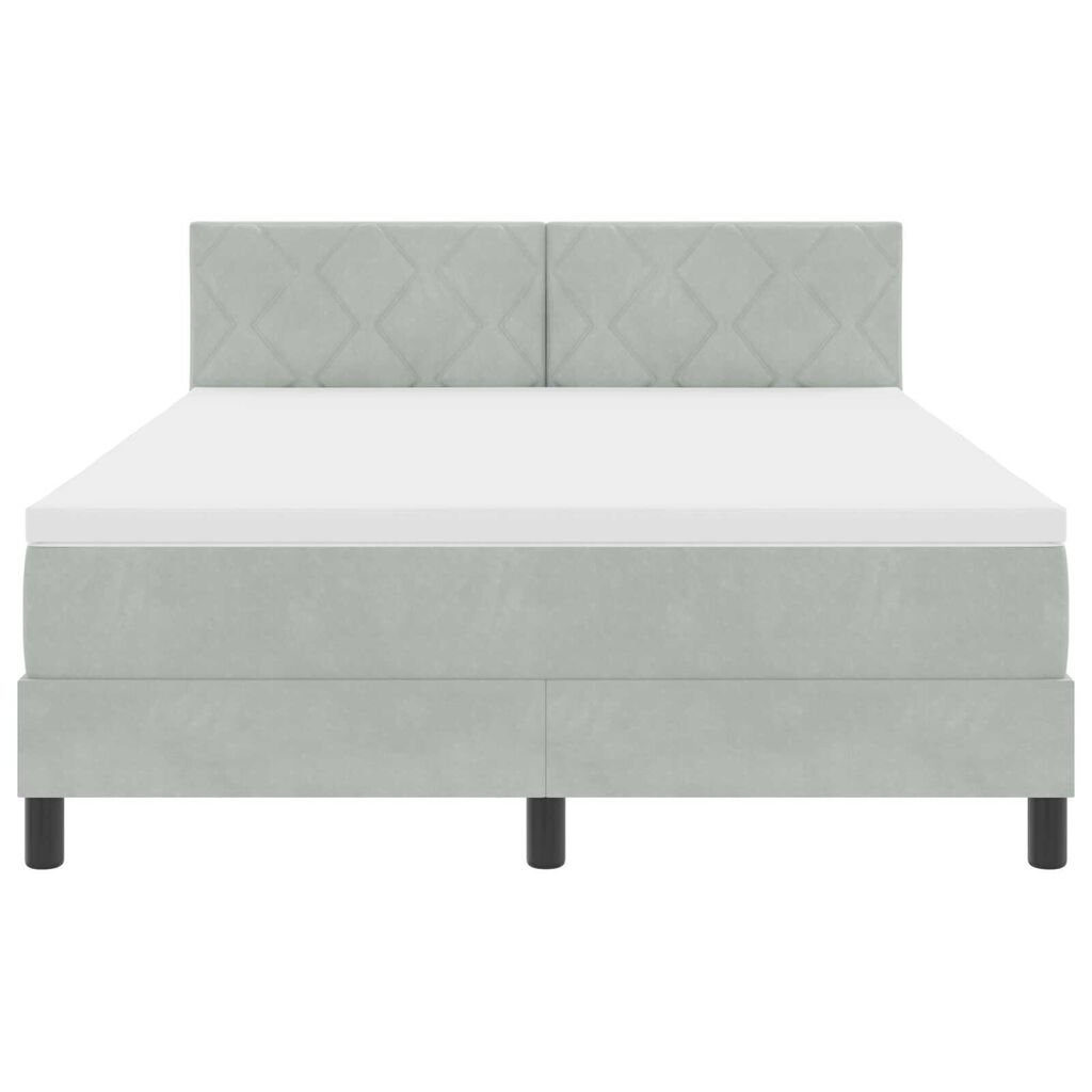vidaXL Κρεβάτι με Στρώμα Light Grey 140x190 εκ Βελούδο