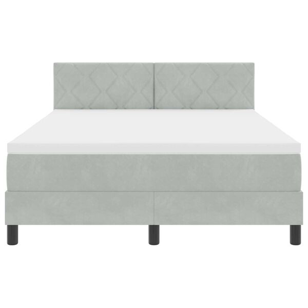 vidaXL Κρεβάτι με Στρώμα Light Grey 140x190 εκ Βελούδο