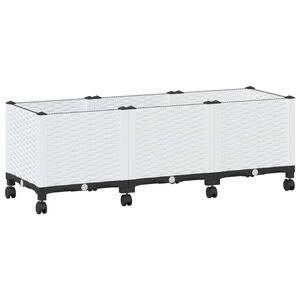 vidaXL &Kappa;ή&pi;&omicron;&sigmaf; &Gamma;&lambda;&alpha;&sigma;&tau;&rho;ά&kappa;&iota; &mu;&epsilon; &Rho;&omicron;&delta;ά&kappa;&iota;&alpha; &Lambda;&epsilon;&upsilon;&kappa;ό 120 x 40 x 48 cm PP