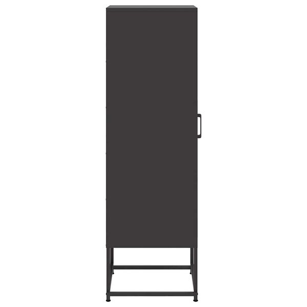 vidaXL Μπουφές Μαύρος 36x39x123 εκ. από Ατσάλι