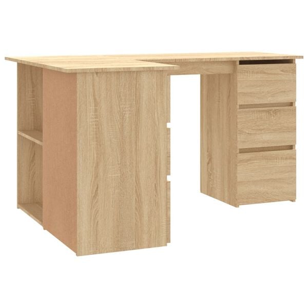 vidaXL Γραφείο Γωνιακό Sonoma Δρυς 145 x 100 x 76 εκ. από Επεξ. Ξύλο