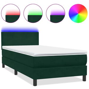 vidaXL &Kappa;&rho;&epsilon;&beta;ά&tau;&iota; Boxspring &mu;&epsilon; &Sigma;&tau;&rho;ώ&mu;&alpha; & LED &sigma;&kappa;&omicron;ύ&rho;&omicron; &pi;&rho;ά&sigma;&iota;&nu;&omicron; 80x220&epsilon;&kappa;. &Beta;&epsilon;&lambda;&omicron;ύ&delta;&iota;&nu;&omicron;