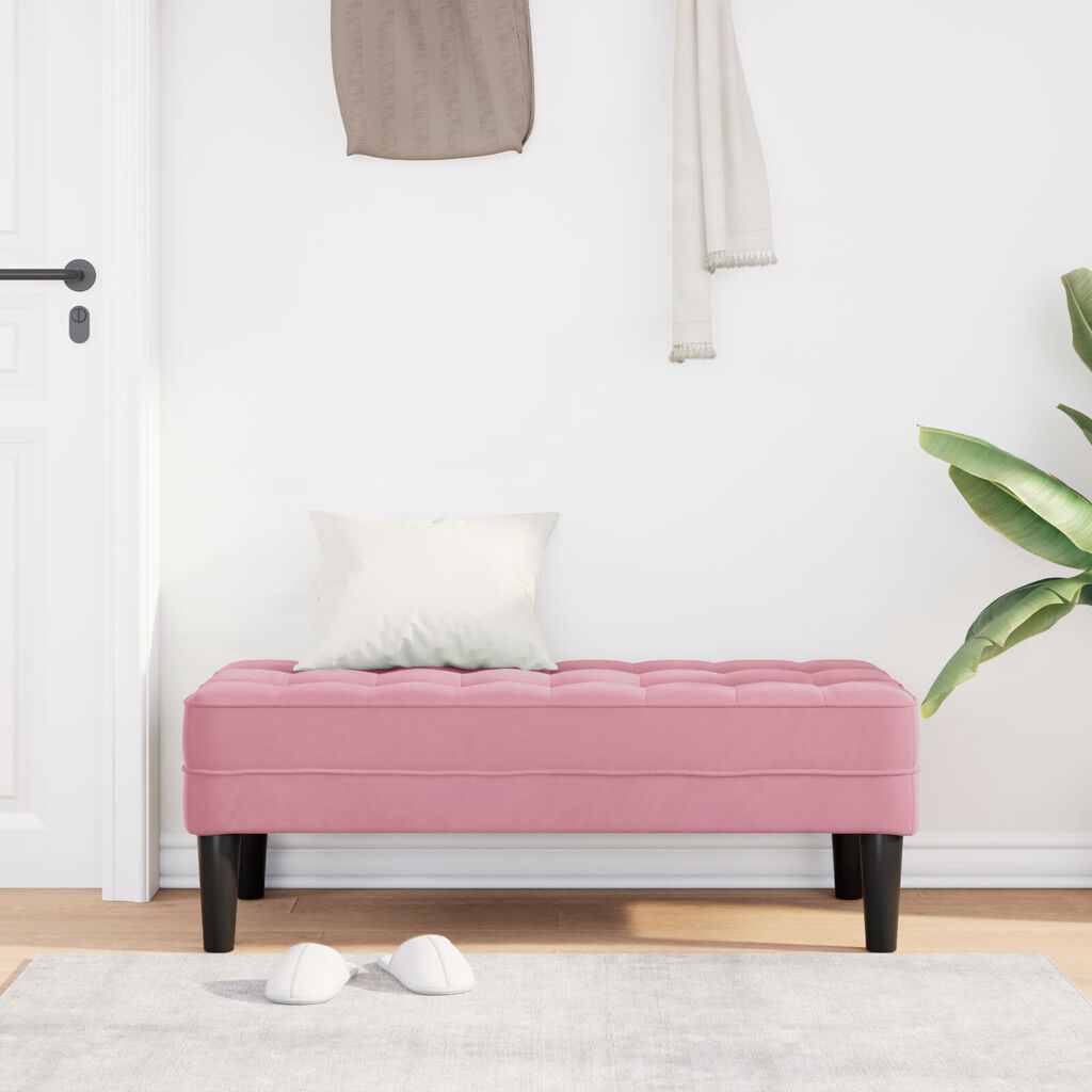 vidaXL Παγκάκι Ροζ 113 x 57 x 39 εκ. Βελούδο