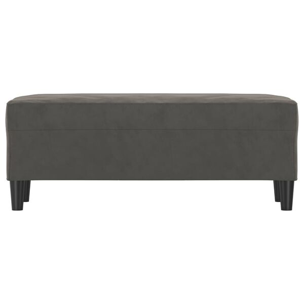 vidaXL Πάγκος Σκούρο Γκρι 100x35x41 εκ. Βελούδινος