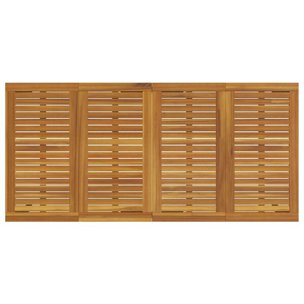vidaXL Σέτ φαγητού για κήπο 9 pcs Μαύρο 200 x 100 x 75 cm