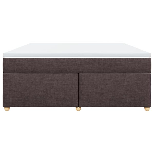 vidaXL Κρεβάτι Boxspring με Στρώμα Σκούρο Καφέ 180x200 εκ Υφασμάτινο