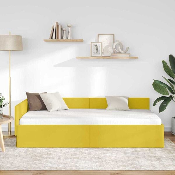 vidaXL Κρεβάτι Γωνίας Άλλο με κεφαλάρι Κίτρινο 90 x 200 cm