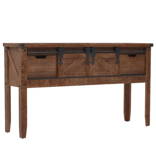 vidaXL Τραπέζι Κονσόλα Καφέ 131 x 35,5 x 75 εκ. από Μασίφ Ξύλο Ελάτης