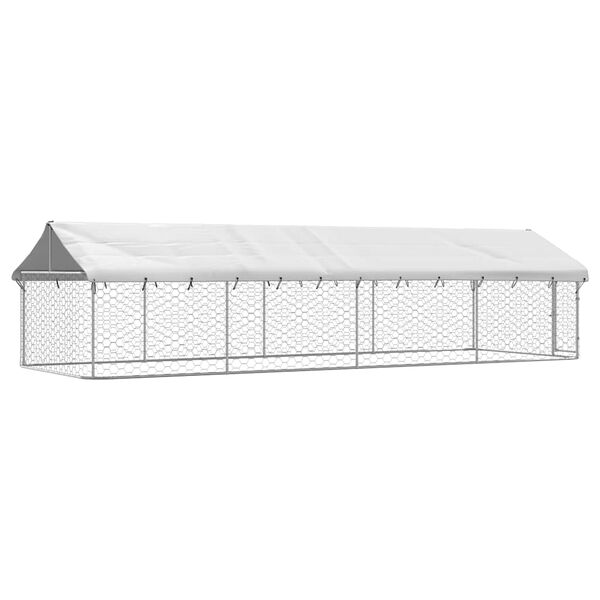 vidaXL Κλουβί Σκύλου Εξωτερικού Χώρου 600 x 200 x 150 εκ. με Στέγαστρο