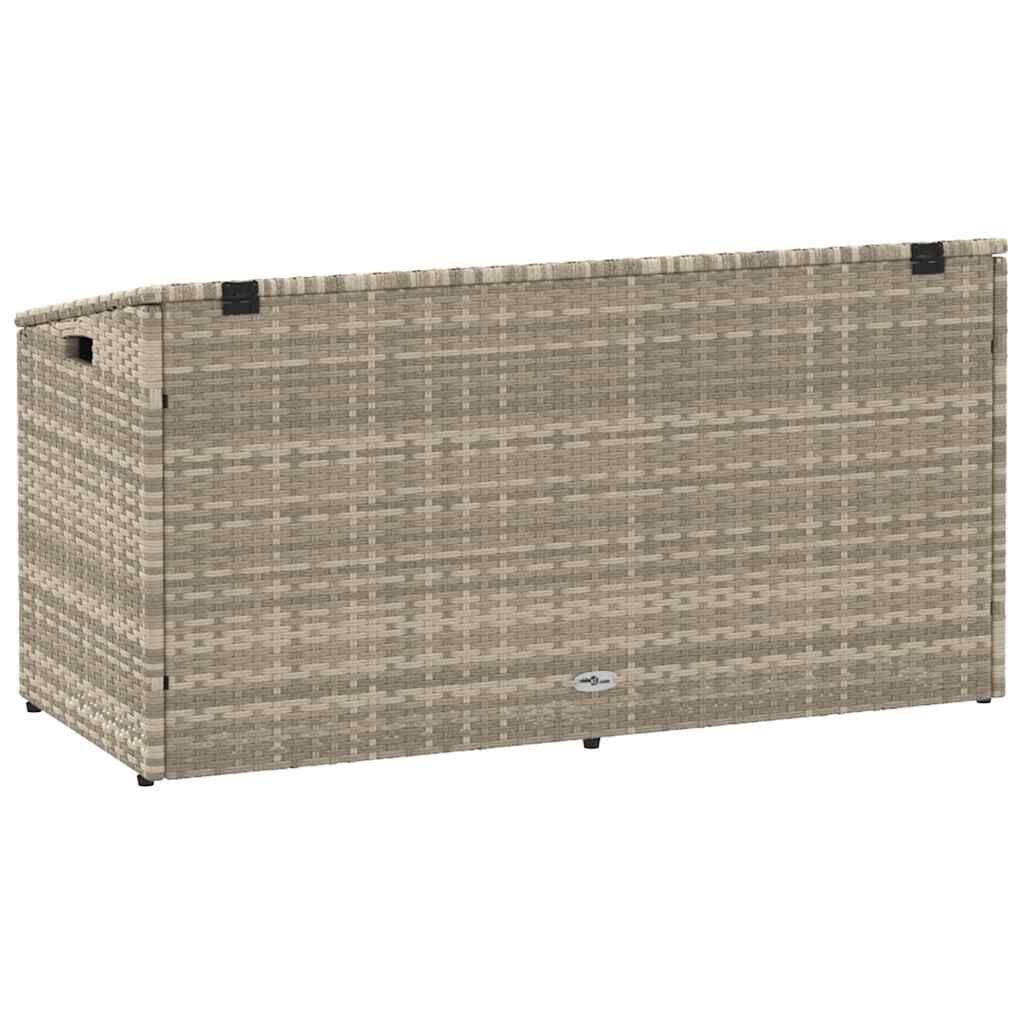 vidaXL κουτί αποθήκευσης κήπου ανοιχτό γκρι 110x50x58 cm Poly Rattan