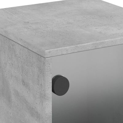 vidaXL Κομοδίνα 2 τεμ. Γκρι Σκυρ. 35x37x50 εκ. με Γυάλινες Πόρτες