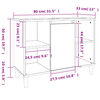 vidaXL Ντουλάπι Νιπτήρα Γκρι Sonoma 80 x 33 x 60εκ. Επεξεργασμένο Ξύλο