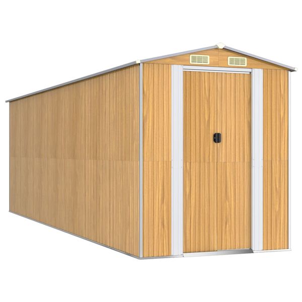 vidaXL Αποθήκη Κήπου Ανοιχτό καφέ 192x606x223 εκ. Γαλβανισμένο Ατσάλι