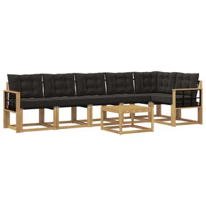vidaXL &Sigma;&epsilon;&iota;&rho;ά &Kappa;&alpha;&nu;&alpha;&pi;έ &Epsilon;&xi;&omega;&tau;&epsilon;&rho;&iota;&kappa;&omicron;ύ &mu;&epsilon; &mu;&alpha;&xi;&iota;&lambda;ά&rho;&iota; 7 pcs &Lambda;&epsilon;&upsilon;&kappa;ό &kappa;&alpha;&iota; &Mu;&alpha;ύ&rho;&omicron;