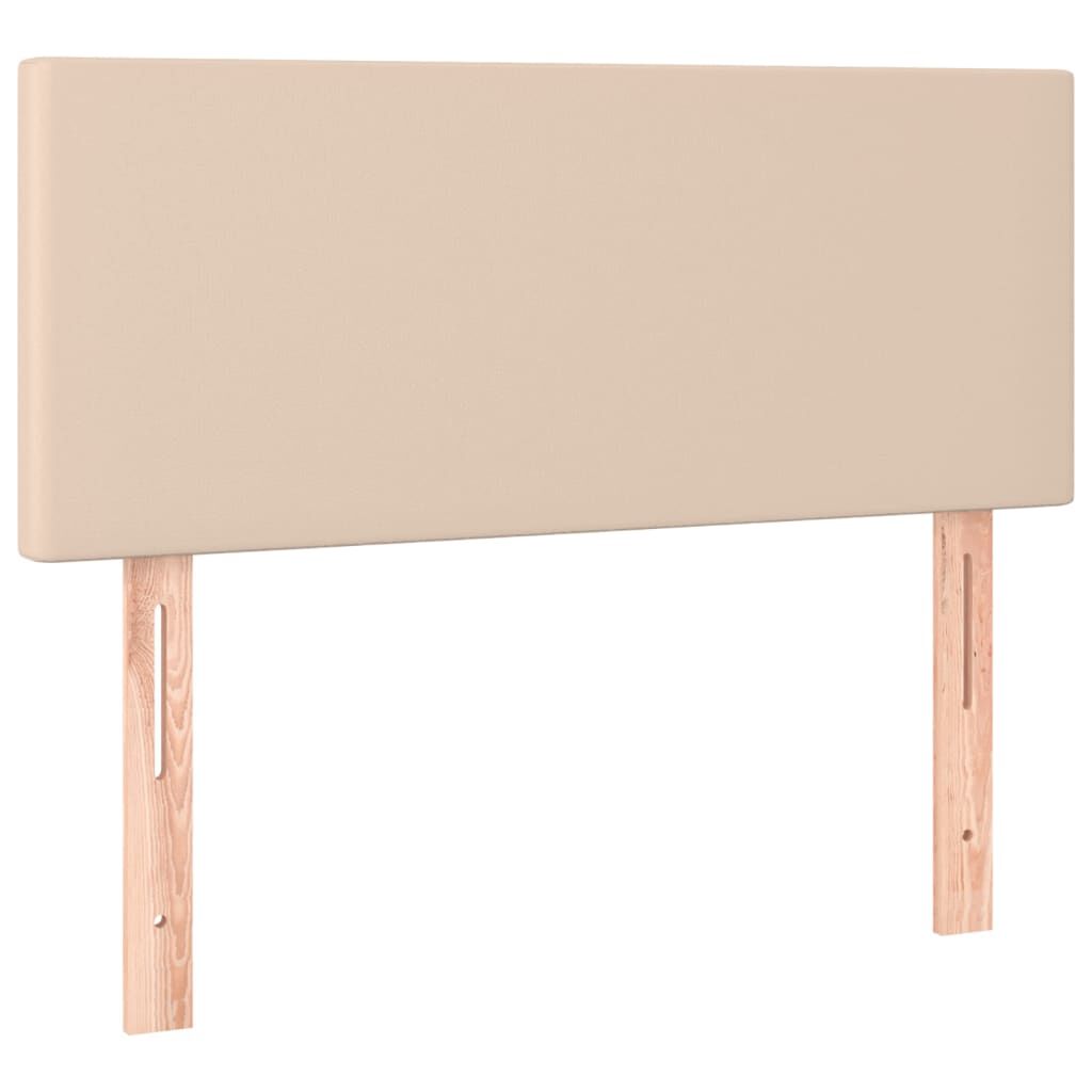 vidaXL Κρεβάτι Boxspring με Στρώμα Καπουτσίνο 90x200εκ.από Συνθ. Δέρμα
