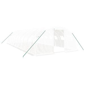 vidaXL Θερμοκήπιο Λευκό 40 μ² 10 x 4 x 2 μ. με Ατσάλινο Πλαίσιο