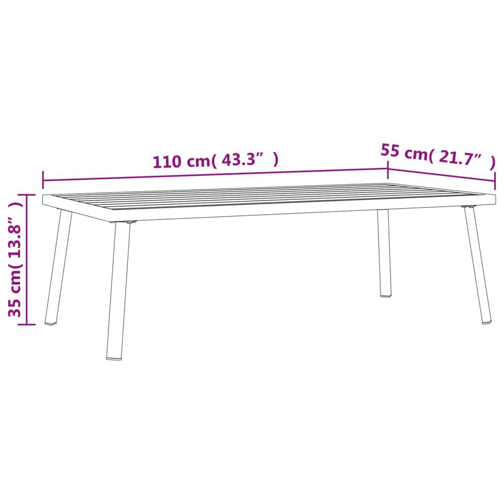 vidaXL Τραπεζάκι Κήπου Ανθρακί 110 x 55 x 35 εκ. από Ατσάλι