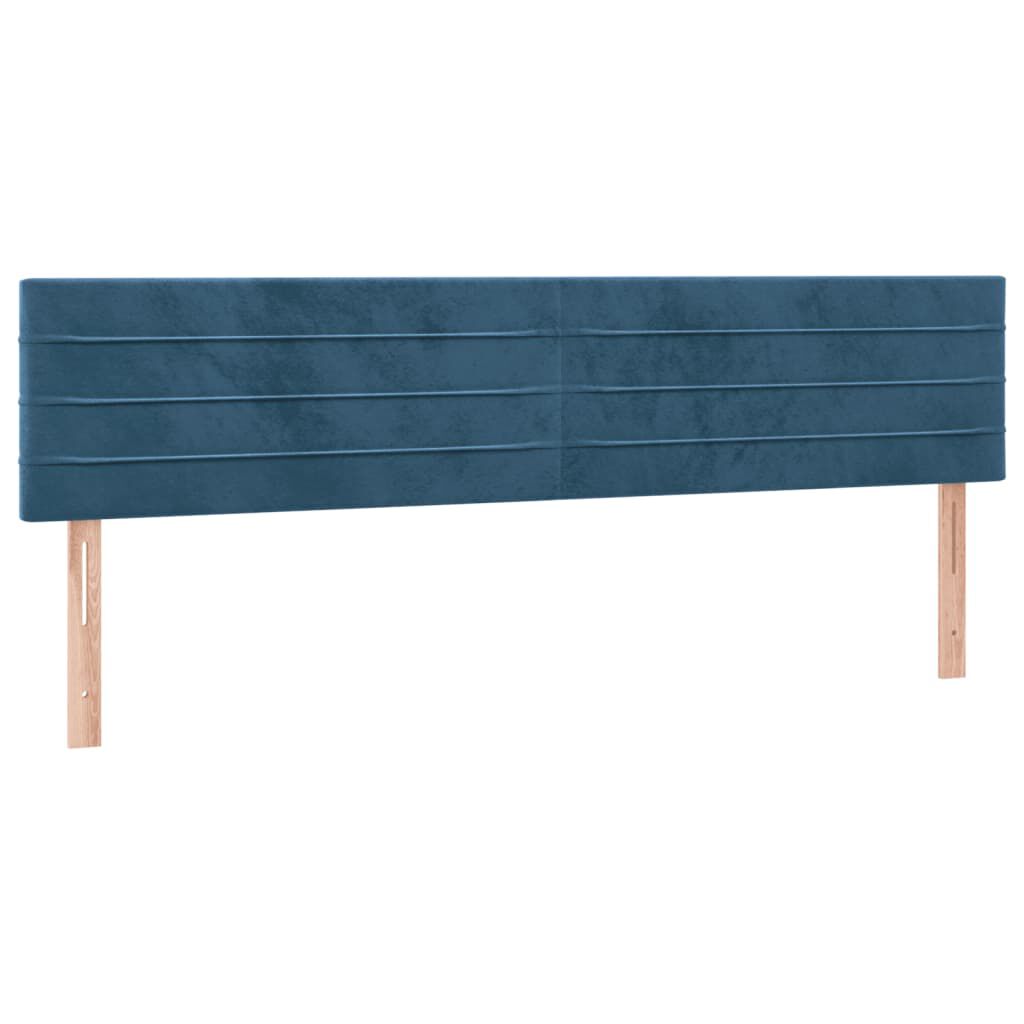 vidaXL Κρεβάτι Boxspring με Στρώμα Σκούρο Μπλε 200x200 εκ. Βελούδινο