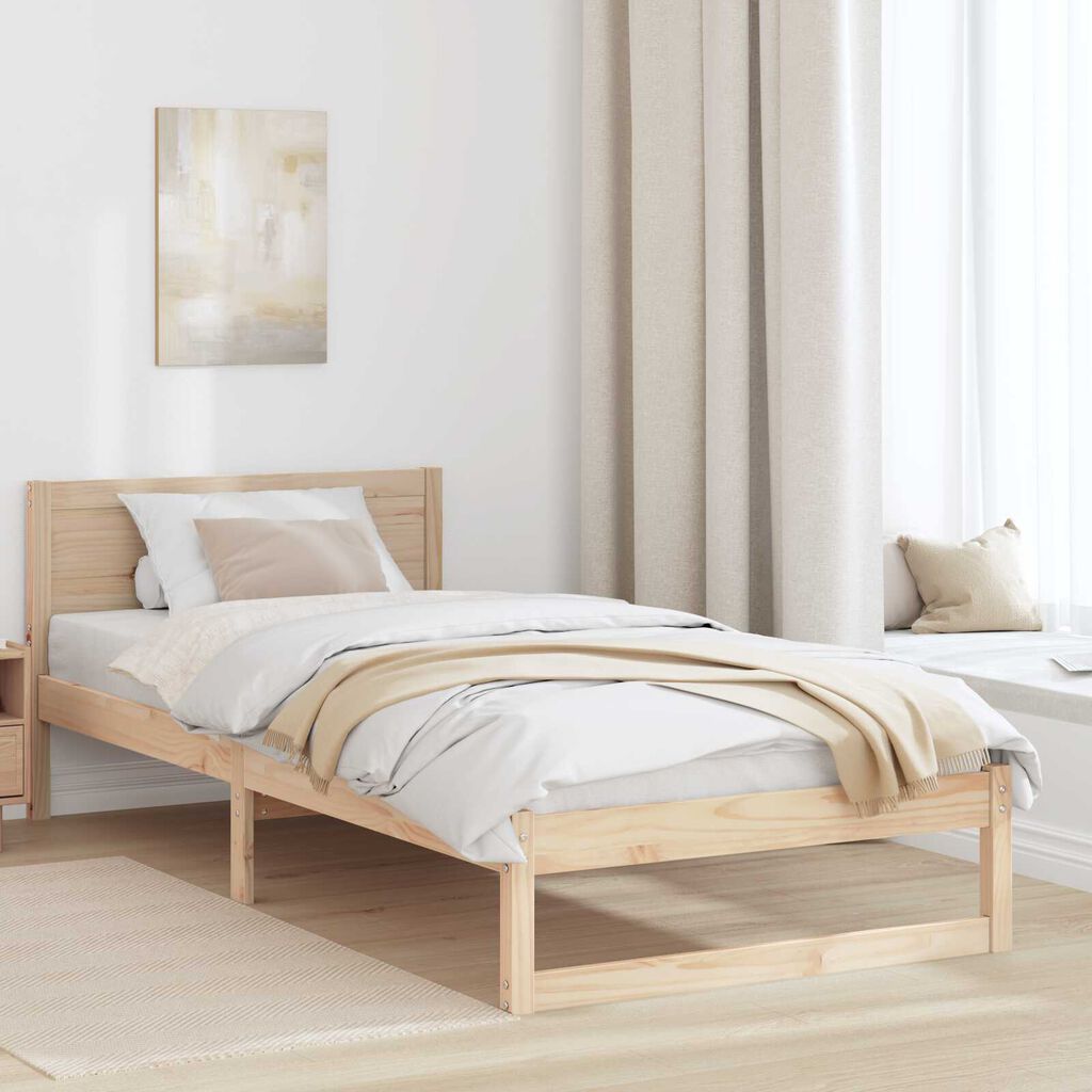vidaXL Κρεβάτι Φυσικό Μασίφ Ξύλο Πεύκου 90 x 190 cm Μετατρέψιμο