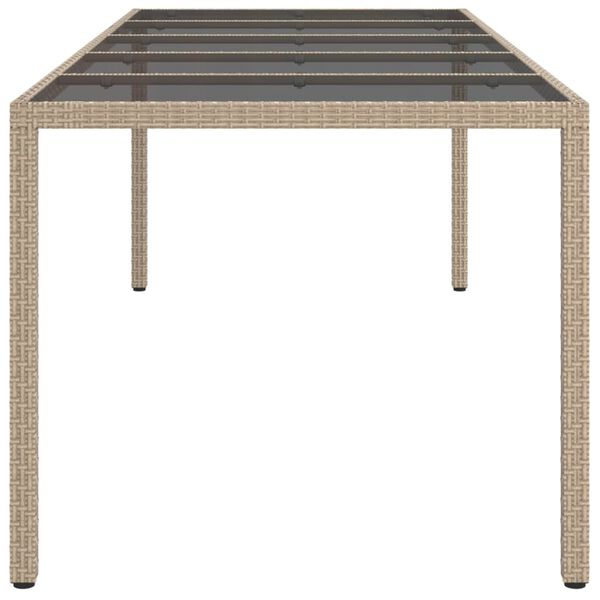 vidaXL Τραπέζι Κήπου Μπεζ 250x100x75 εκ. Ψημένο Γυαλί/Συνθετικό Ρατάν