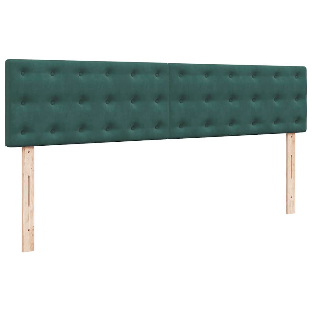 vidaXL Οθωμανικό κρεβάτι με στρώματα&LEDs Dark Green 180x200cm Velvet
