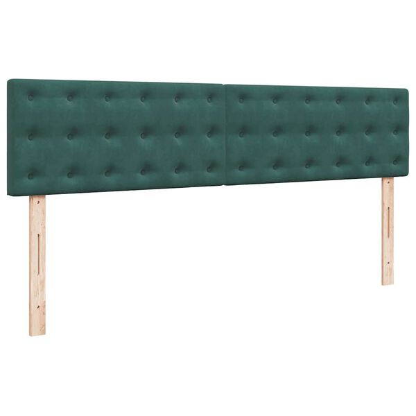 vidaXL Οθωμανικό κρεβάτι με στρώματα&LEDs Dark Green 180x200cm Velvet