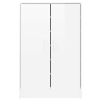 vidaXL Παπουτσοθήκη Γυαλιστερό Λευκό 60 x 35 x 92 εκ. από Μοριοσανίδα