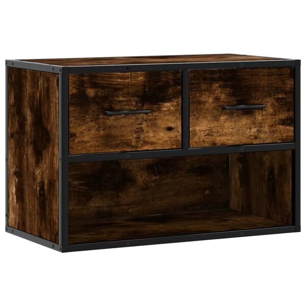 vidaXL Έπιπλο Τηλεόρασης Καπνιστή Δρυς 60x31x39,5 εκ Ξύλο/Μέταλλο