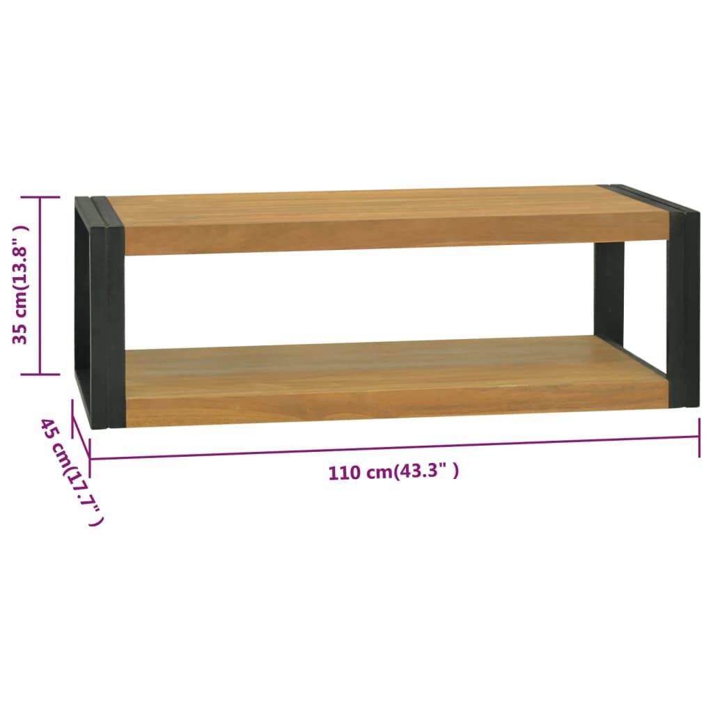 vidaXL Έπιπλο Μπάνιου Επιτοίχιο 110x45x35 εκ. από Μασίφ Ξύλο Teak