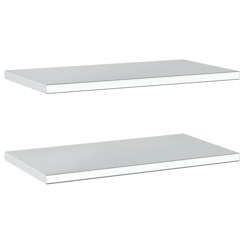 vidaXL Ράφια Τοίχου 2 τεμ. Ασημί 75x40x3 εκ. Ανοξείδωτο Ατσάλι