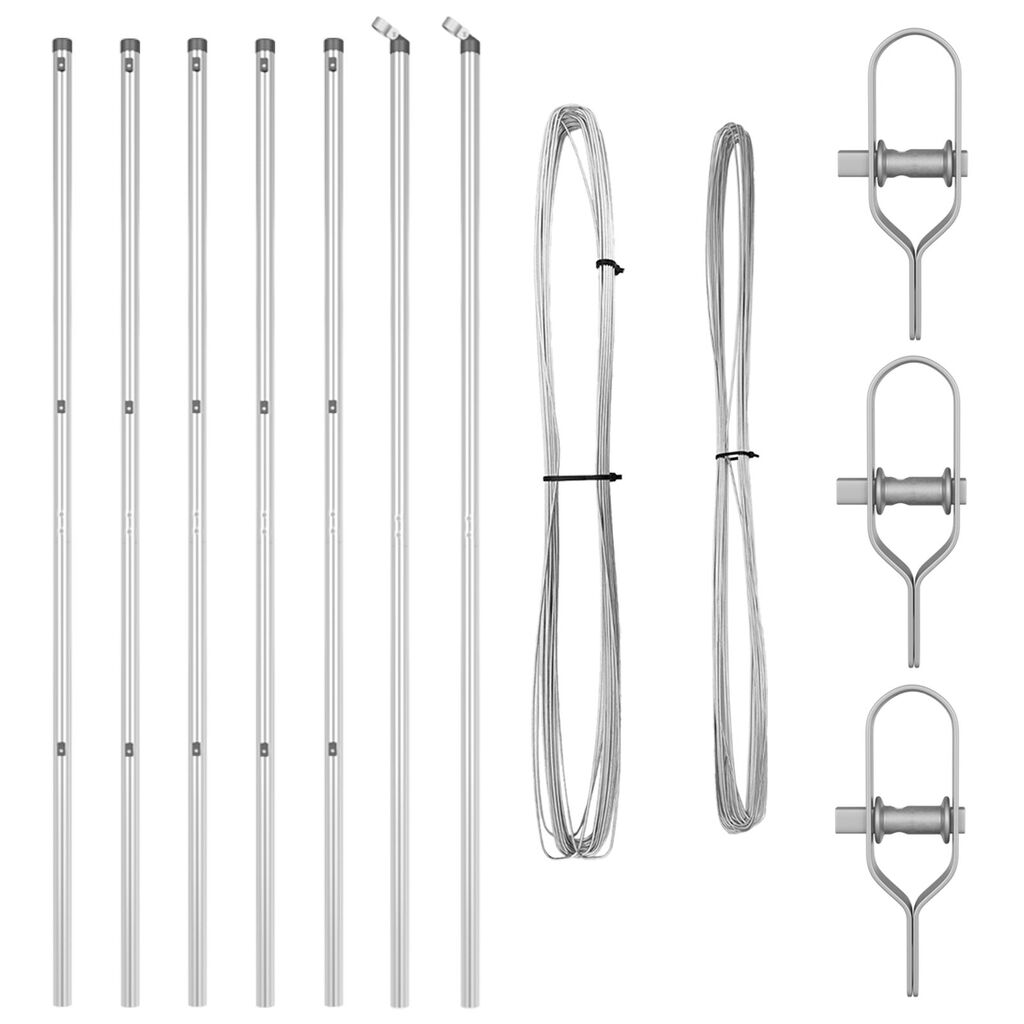 vidaXL Πόλοι φence 7 τεμ Ø32 mm 170 cm Γαλβανισμένο ατσάλι