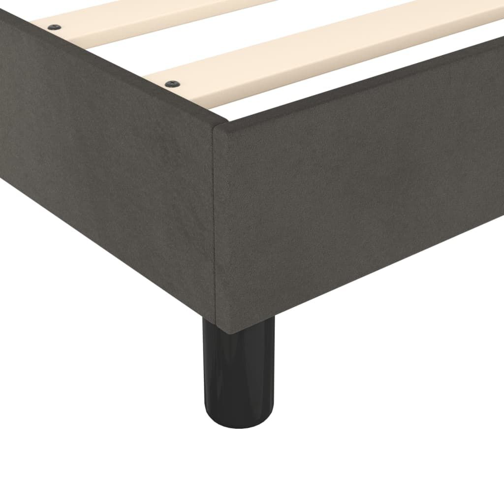 vidaXL Κρεβάτι Boxspring με Στρώμα Σκούρο Γκρι 90x200 εκ. Βελούδινο