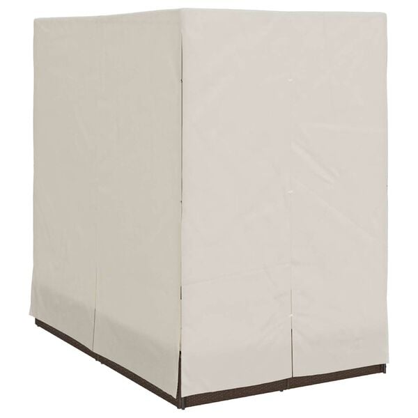 vidaXL Διπλή ξαπλώστρα με οροφή Καφέ 205 x 129 x 200 εκ PE ρατάν