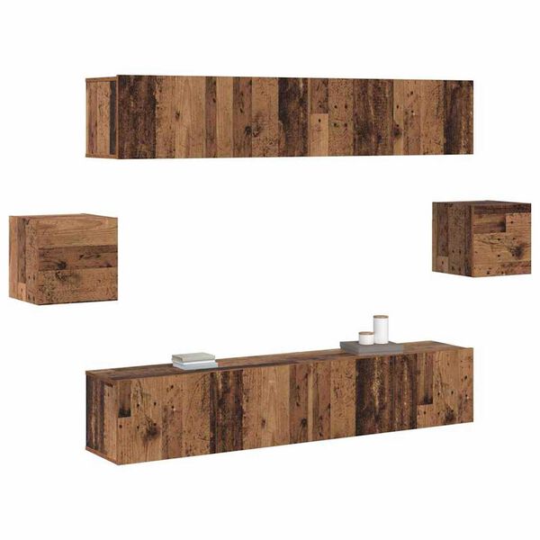 vidaXL 6 Piece TV Cabinet Set Παλαιό Ξύλο