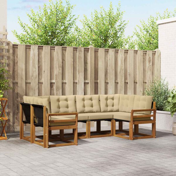 vidaXL &Sigma;&epsilon;&iota;&rho;ά &Kappa;&alpha;&nu;&alpha;&pi;έ &Epsilon;&xi;&omega;&tau;&epsilon;&rho;&iota;&kappa;&omicron;ύ &mu;&epsilon; &mu;&alpha;&xi;&iota;&lambda;ά&rho;&iota; 6 pcs &Phi;&upsilon;&sigma;&iota;&kappa;ό &kappa;&alpha;&iota; &Mu;&pi;&epsilon;&zeta;