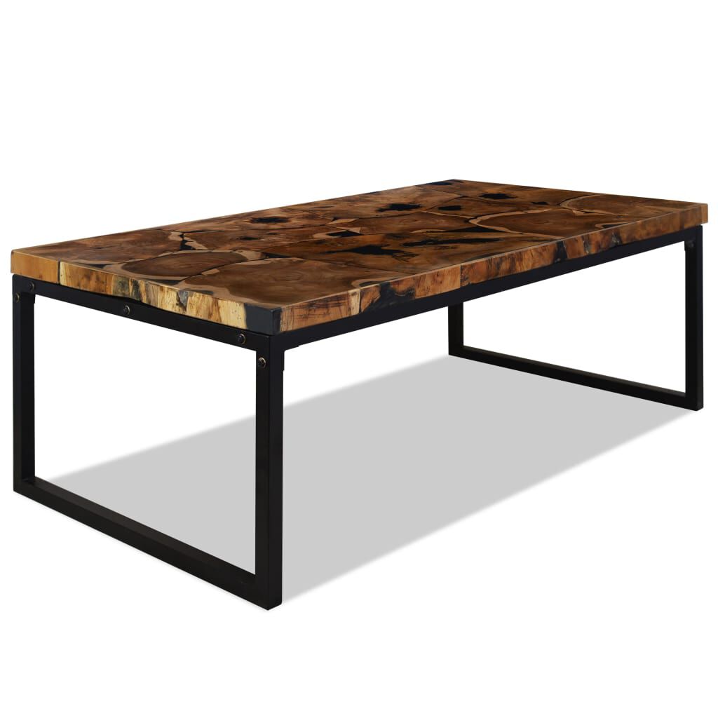 vidaXL Τραπεζάκι Σαλονιού 110 x 60 x 40 εκ. από Ξύλο Teak και Ρητίνη