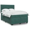 vidaXL Κρεβάτι Boxspring με Στρώμα Σκούρο Πράσινο 140x190εκ. Βελούδινο