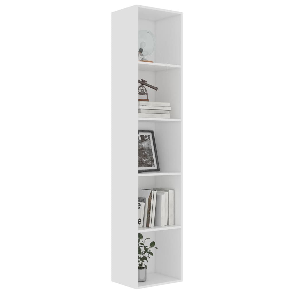vidaXL Βιβλιοθήκη Λευκή 40 x 30 x 189 εκ. από Επεξ. Ξύλο