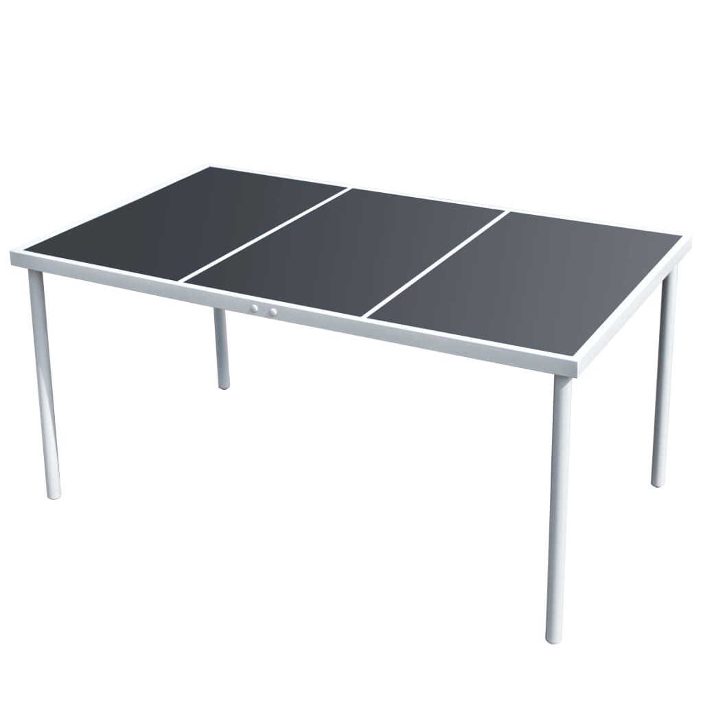 vidaXL Τραπέζι Κήπου Μαύρο 150 x 90 x 74 εκ. Ατσάλινο
