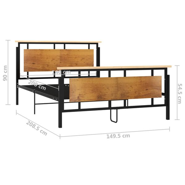 vidaXL Πλαίσιο Κρεβατιού 140 x 200 εκ. Μεταλλικό