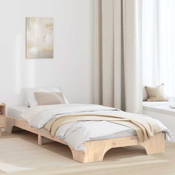 vidaXL Κρεβάτι 100x200 cm από Στερεό Ξύλο Πεύκου