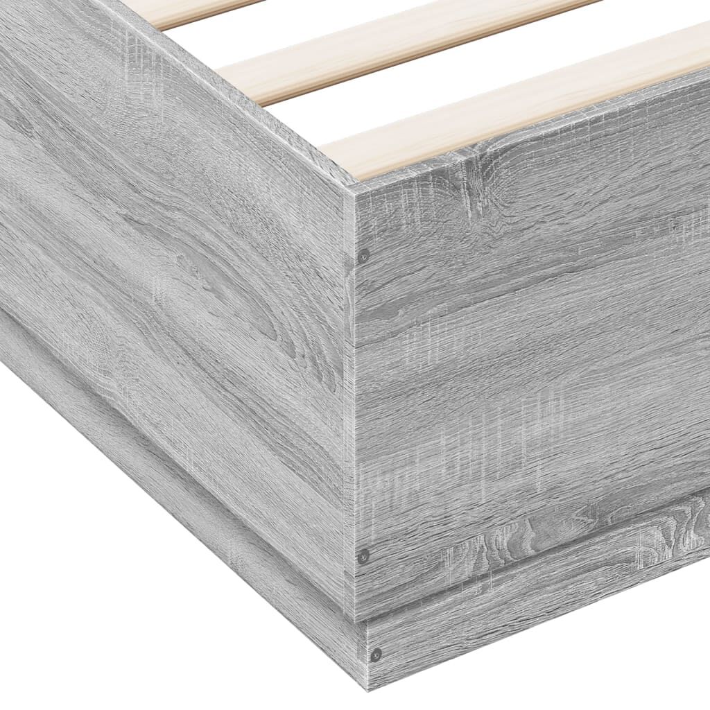 vidaXL Πλαίσιο Κρεβατιού με LED Γκρι sonoma 180x200εκ. Επεξ. Ξύλο