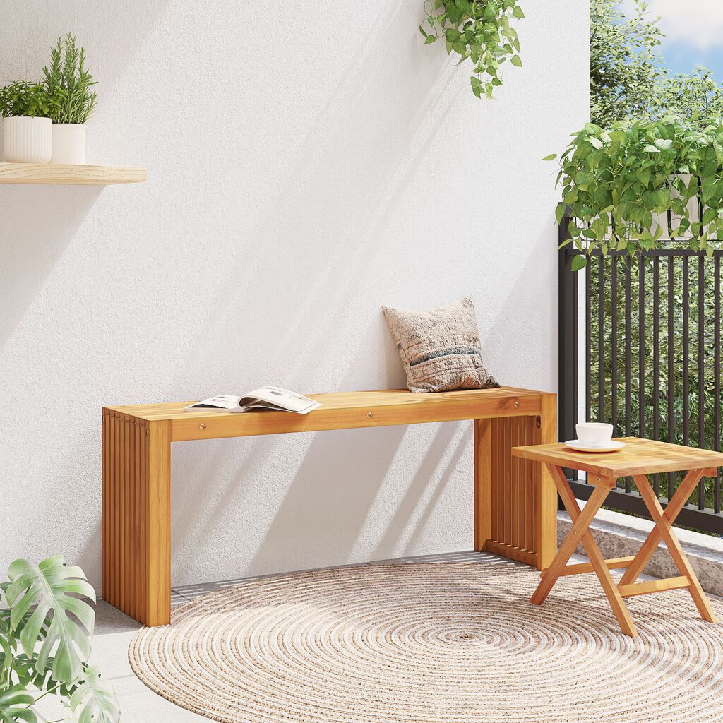 vidaXL Πάγκος Κήπου με Slatted Σχεδίαση 110x30x45 cm Μασίφ Ξύλο Acacia