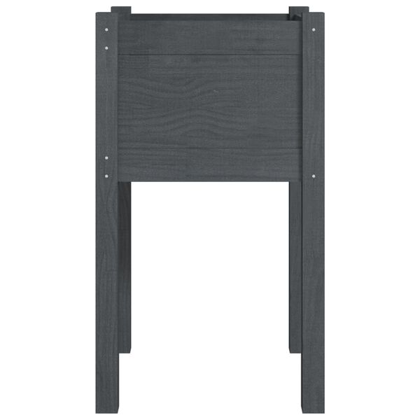 vidaXL Ζαρντινιέρα Κήπου Γκρι 40 x 40 x 70 εκ. από Μασίφ Ξύλο Πεύκου