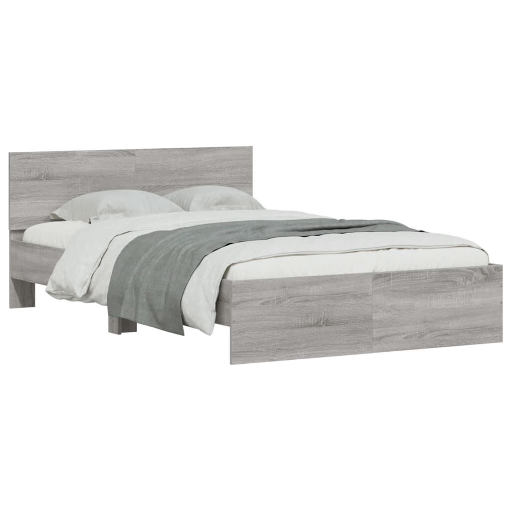 vidaXL Πλαίσιο Κρεβατιού με Κεφαλάρι Γκρι Sonoma 120x190 εκ.