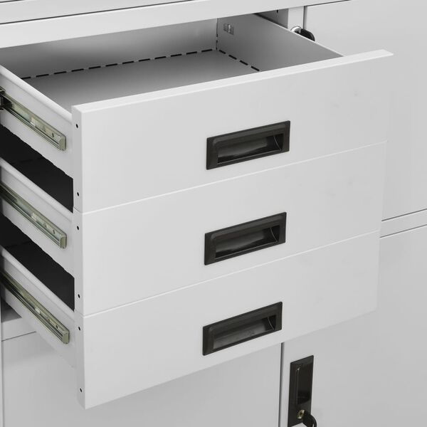 vidaXL Ντουλάπα Γραφείου Ανοιχτό Γκρι 90 x 40 x 180 εκ. Ατσάλινη