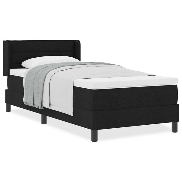 vidaXL Κρεβάτι με ελατήρια Μαύρο 100 x 200 cm Ύφασμα και αφρός