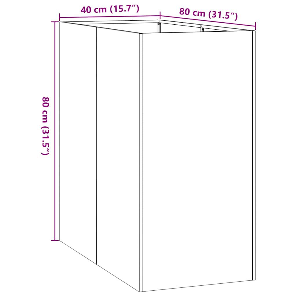 vidaXL Ζαρντινιέρα 40x80x80 εκ. από Γαλβανισμένο Ατσάλι